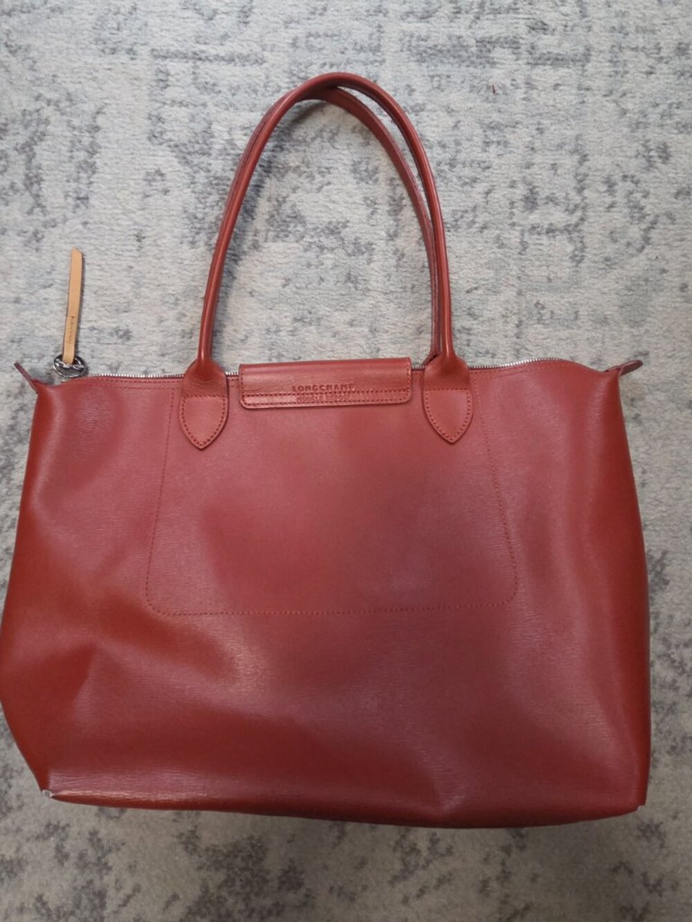 LONGCHAMP Le Pliage City Tote Med Shoulder Bag Terracotta Orange - Picture 2 of 4